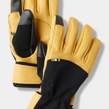 Broderick's Clothing Co. Smartwool Spring gloves in yellow leather and black fabric with touchscreen-compatible tips.