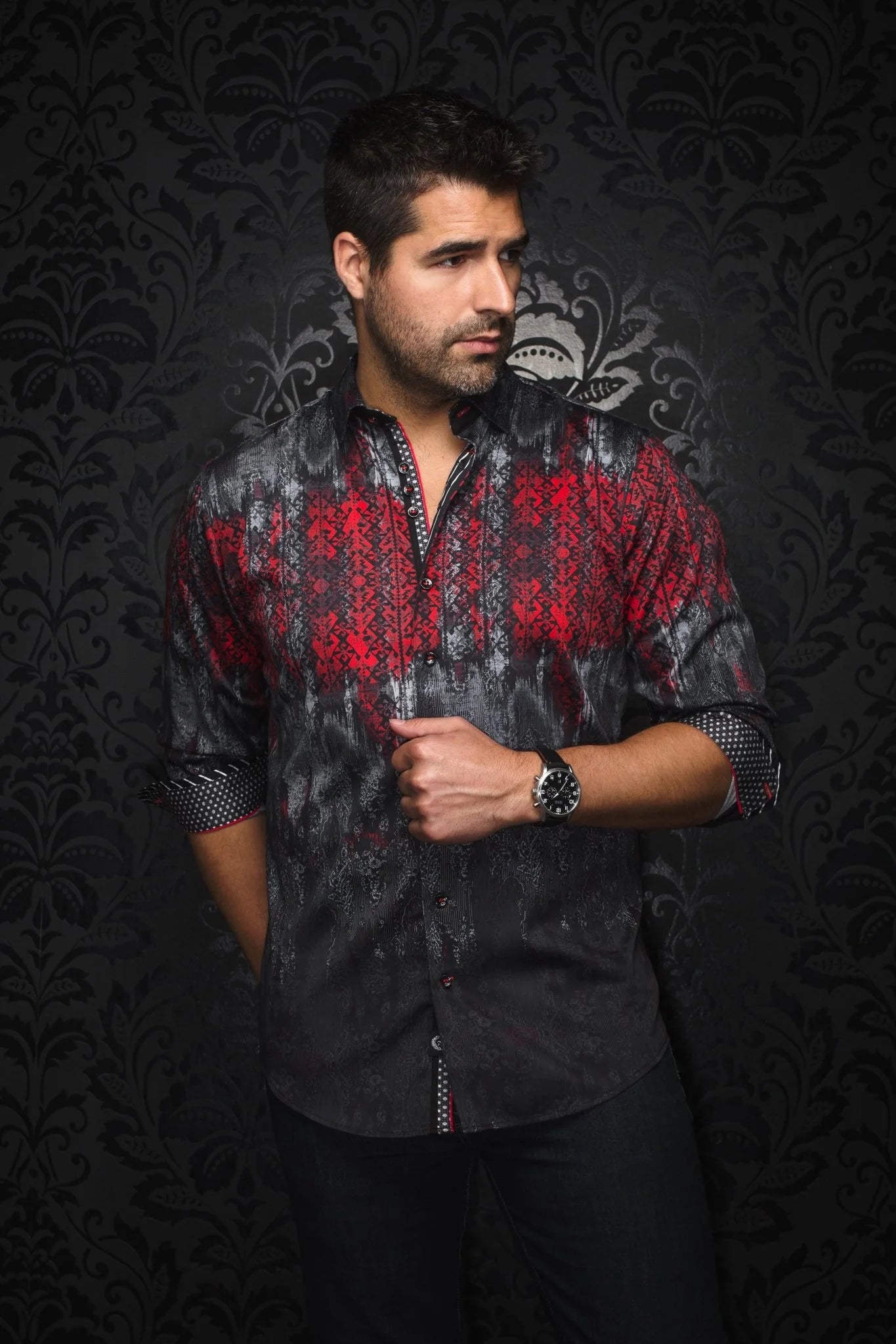 Shirt casual dress fashion for men 98% cotton and 2% Spandex for optimum comfort. Distinguish yourself with contrasting patterns and sophisticated details. Comfortable with premium stretch cotton fabric.&nbsp;