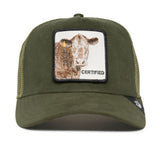 Introducing The Suede Cow&nbsp;Cap &nbsp;by Goorin Bros. This premium trucker cap boasts a luxurious micro suede material in a sophisticated moss color. Step up your style game with this exclusive A-Frame design from Goorin Bros.