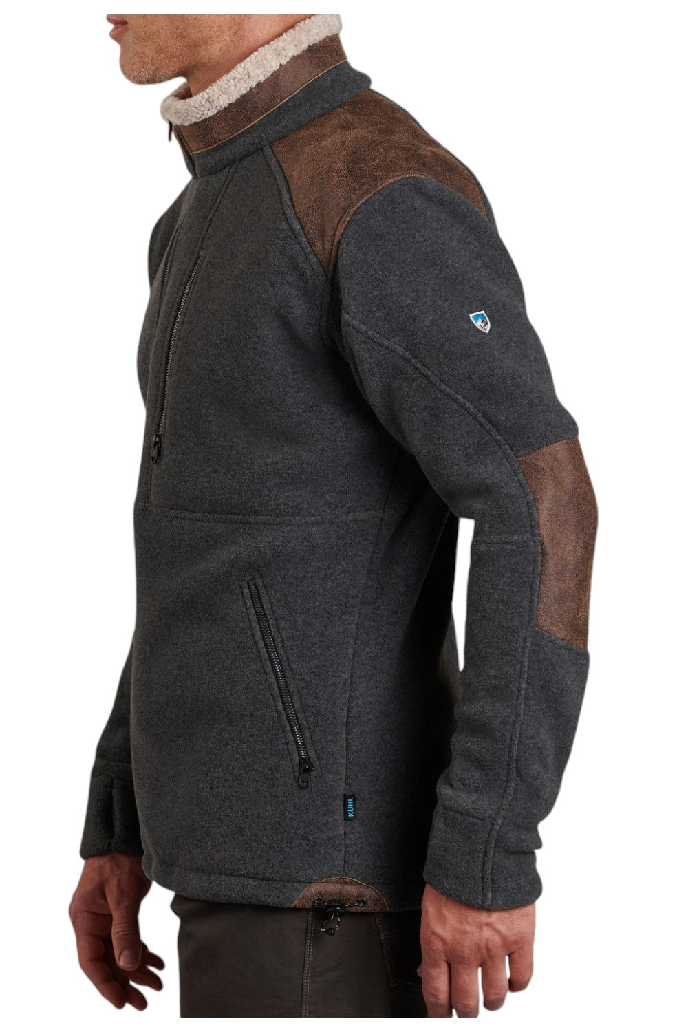 The ALPENWURX fleece provides performance, warmth, and comfort with 300-weight double-dyed fleece. This classic design inspired by our legacy kühl collection features a Berber collar. With suede panels on the shoulders and elbows for durability, the ALPENWURX is built for a lifetime of adventure.