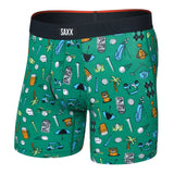 Green boxer briefs with colorful pattern on a white background