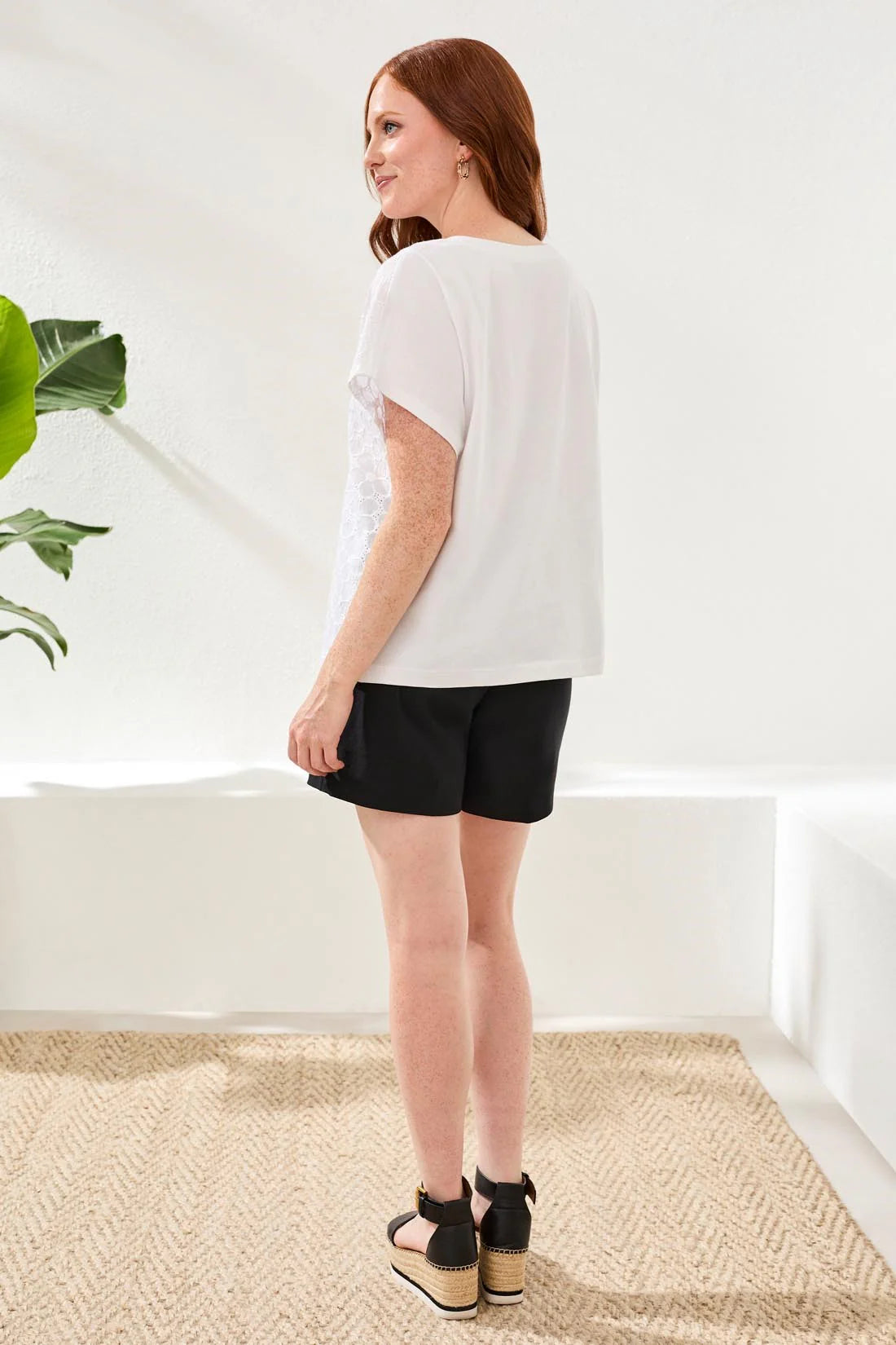 Discover the breezy feel of pure cotton poplin, beautifully finished with intricate embroidery. This cap sleeve crew neck delivers a polished look and effortless comfort—your perfect go-to for warm, sunny days or layering.