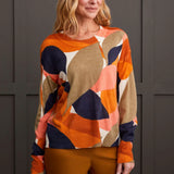 Select a striking style that captivates with this vibrantly patterned crew neck sweater. Its bold, all-over print is guaranteed to turn heads, while the fine gauge knit yarn provides a soft and stretchy feel, ensuring you stay comfortably stylish throughout the day and night.