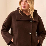 Tribal Lofty Chic Funnel Neck Jacket