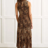 With crinkled plisse fabric and a lively animal print design, this maxi dress is getting all the style points.