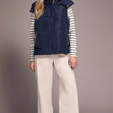 Tribal Quilted Puffer Vest with Removable Hood
