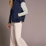 Tribal Quilted Puffer Vest with Removable Hood
