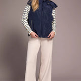 Tribal Quilted Puffer Vest with Removable Hood