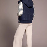 Tribal Quilted Puffer Vest with Removable Hood