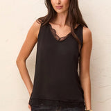 Tribal Satin Feel V-Neck Cami with Lace