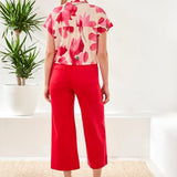 Tribal Watercolour Tie Front Short Sleeve Shirt