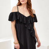 Experience versatility with our maxi dress designed to be worn two ways—on or off the shoulder. An elegant silhouette, fluid drape, and ruffle detail make this a standout for any occasion, while breathable viscose fabric ensures all-day comfort and effortless polish.