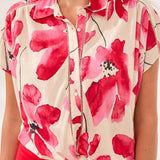 Tribal Tie Front Short Sleeve Shirt