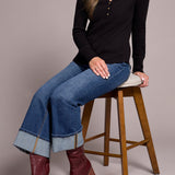 Tribal Henley Top w/ Buttons