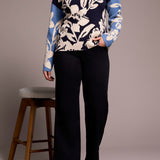 Tribal Knit Jacquard Funnel Neck Sweater