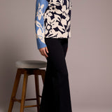 Tribal Knit Jacquard Funnel Neck Sweater