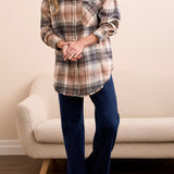 Tribal Plaid Shirt w/ Frayed Hem