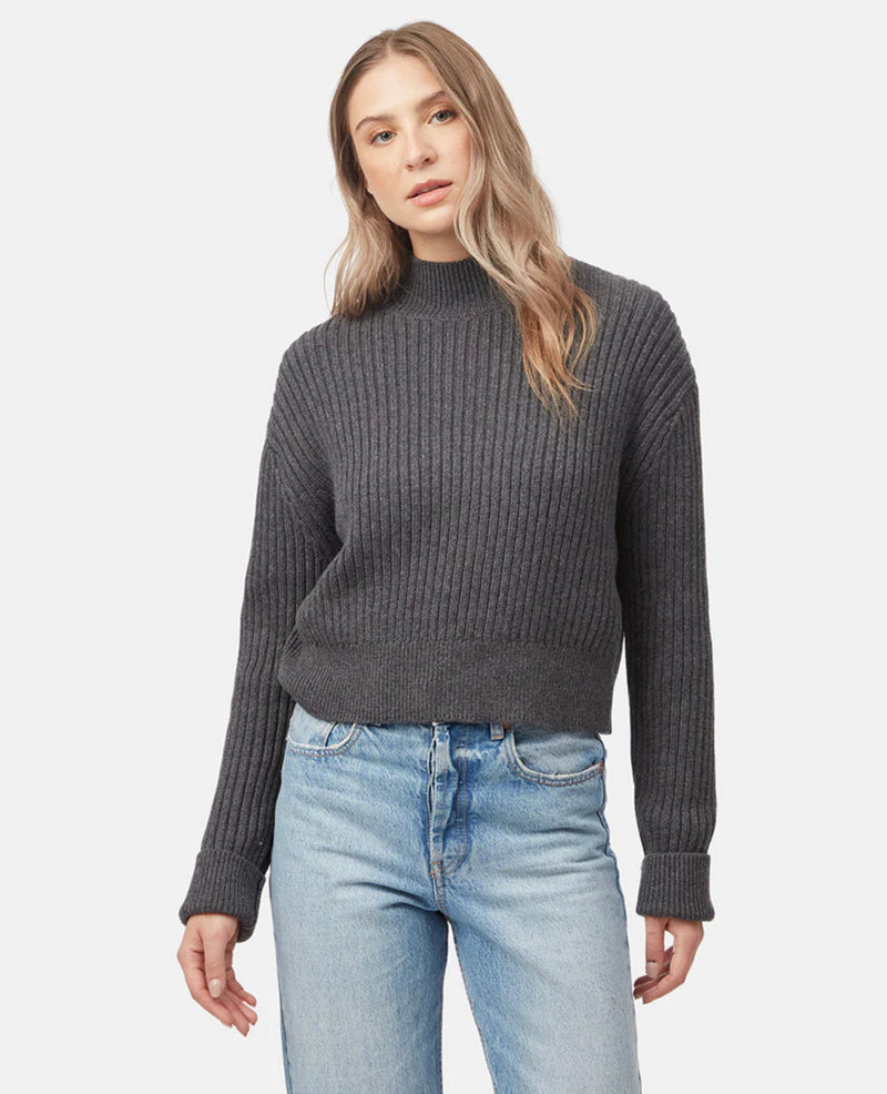 Tentree Highline Rib Cropped Mock Neck Sweater | Broderick's Clothing Co.