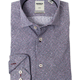 Serica Classic Long Sleeve Dress Shirt (Burgundy Pattern).