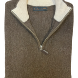 Jonathon MacIntosh 1/4 Zip Alpaca Sweater - Chocolate