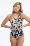Tribal One Shoulder One Piece Swimsuit