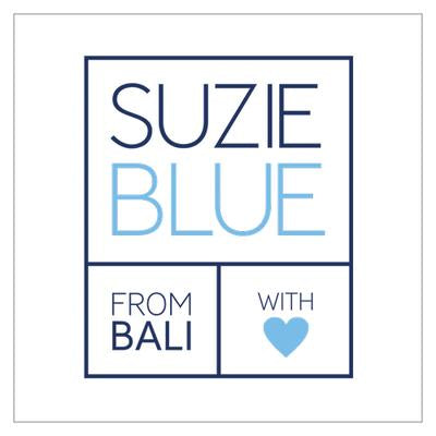 Suzie Blue Double Strand Wooden Necklace.
