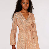 Apricot Rose Gold Sequin Dress