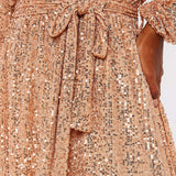 Apricot Rose Gold Sequin Dress
