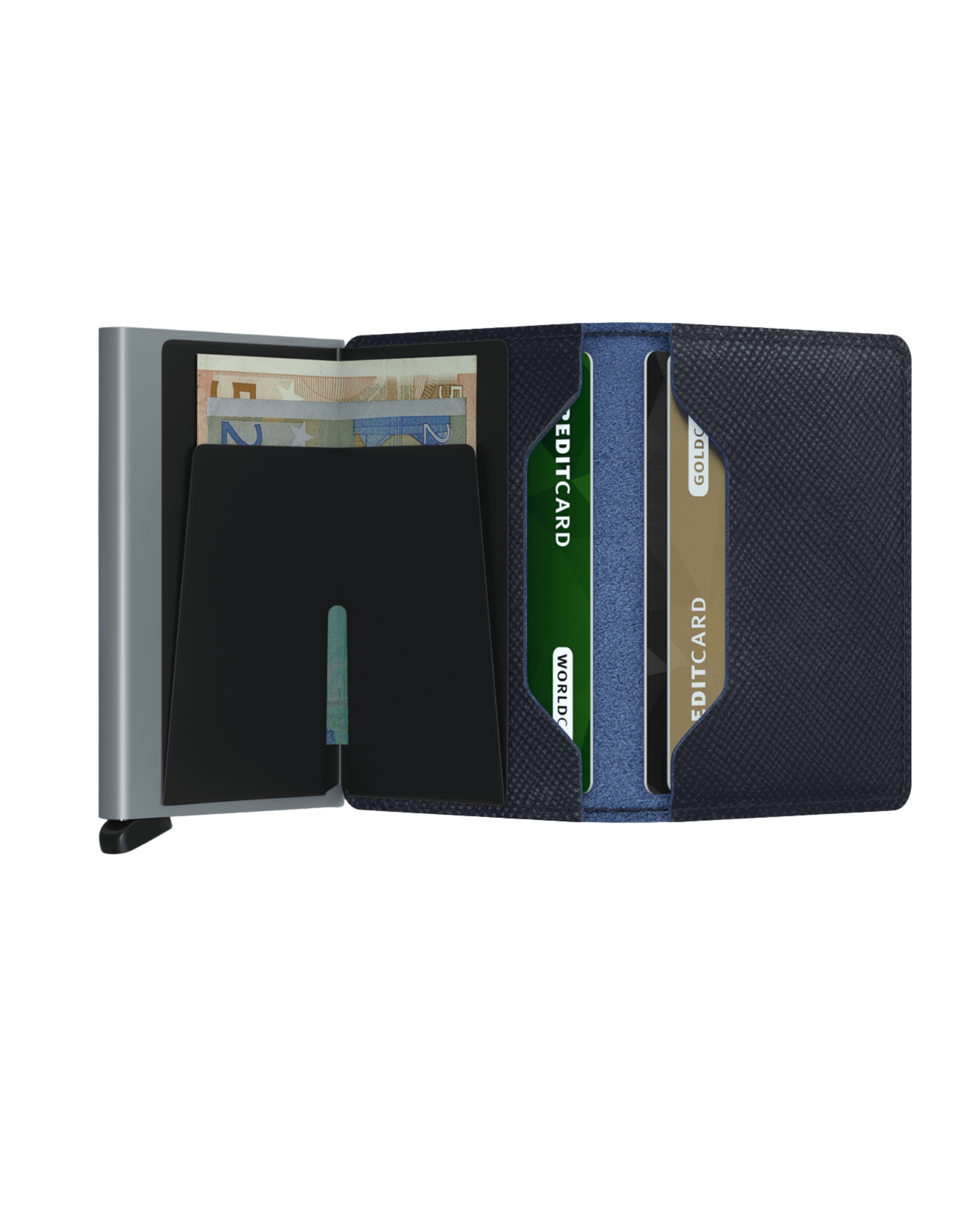 The Slimwallet is a modern take on the classic billfold. With its slim profile it fits perfectly into every pocket. 
