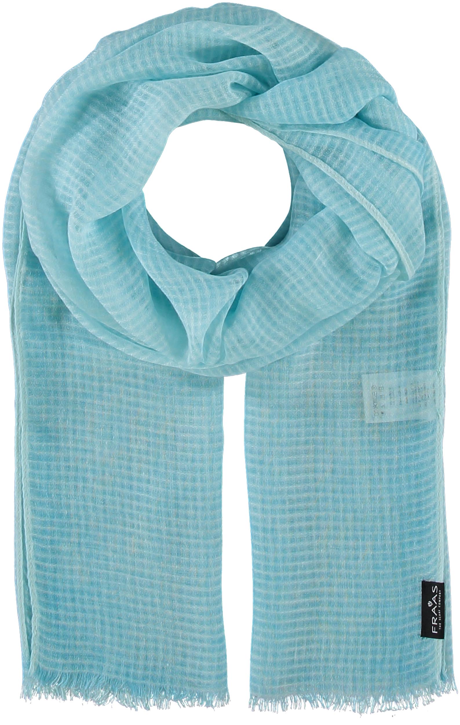 FRAAS Tonal Grid Solid Woven Scarf Wrap.