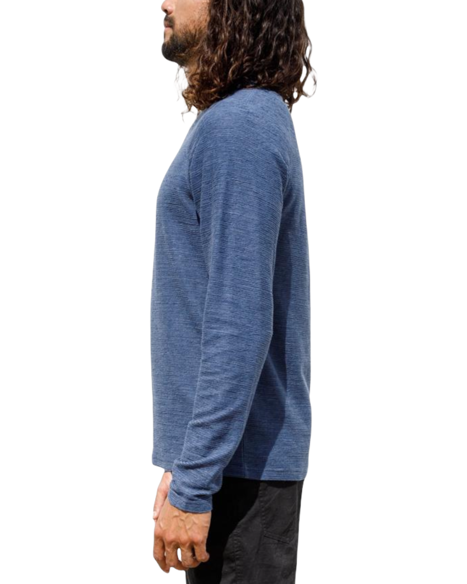 Tentree M’s Space Dye Ottoman Longsleeve Shirt (Midnight Blue).