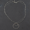 Suzie Blue Beaten Double Ring Necklace in Silver Plate