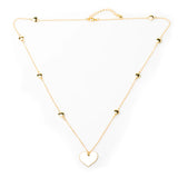Suzie Blue Heart On Heart Chain Necklace In Gold Plate