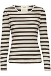 Cream Kandis Jersey Striped Long Sleeve Shirt