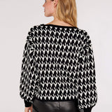 Apricot Dogtooth Batwing Sweater