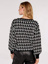 Apricot Dogtooth Batwing Sweater