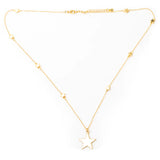 Suzie Blue Star On Star Chain Necklace In Gold Plate
