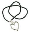 Suzie Blue Beaded Rope Necklace with Open Heart