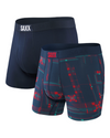 Saxx Ultra Boxer Brief 2-Pack (Navy/Pulled Plaid).