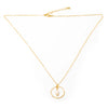 Suzie Blue Simple Ring & Pearl Necklace In Gold Plate