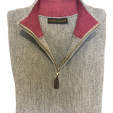 Jonathon MacIntosh 1/4 Zip Alpaca Sweater - Light Grey