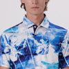 Bugatchi HENDRIX Watercolour Tropics Print Polo Shirt