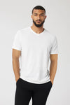 A wardrobe staple, our high v-neck t-shirt in soft, cotton jersey is as versatile as it is comfortable.