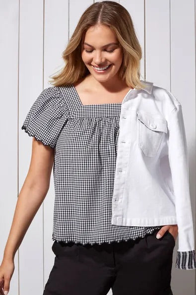 Spice up your top drawer with a little country-chic flair courtesy of this woven gingham top.