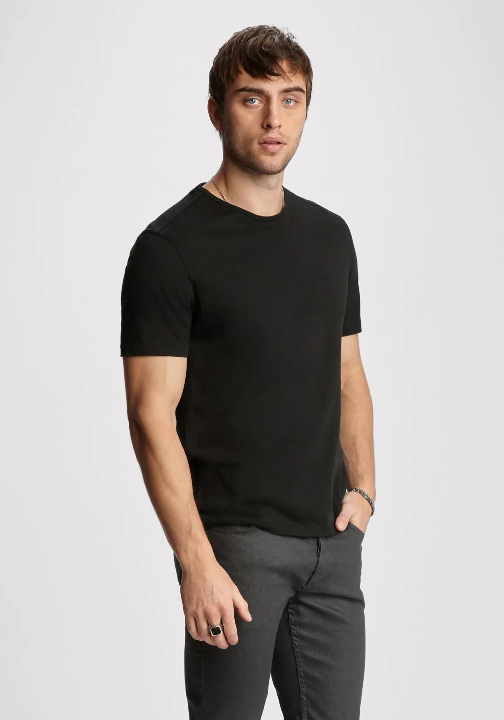 John Varvatos Collection crafts this tee from premium pima cotton in a textured slub knit, with results well beyond basic.