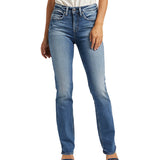 This fit offers a high rise and slim boot leg cut, constructed from indigo denim with 92%, 7% polyester and 1% elastane for a soft and comfortable power stretch.