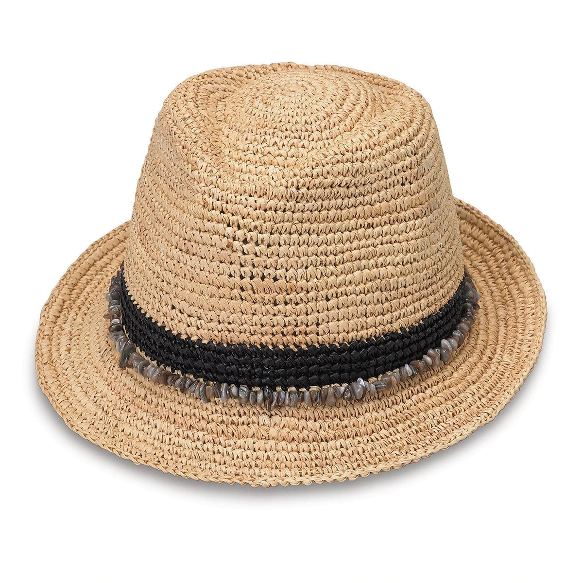A marriage of tropical materials with urban style, the Tahiti short brim sun hat can be worn anywhere your travels take you.